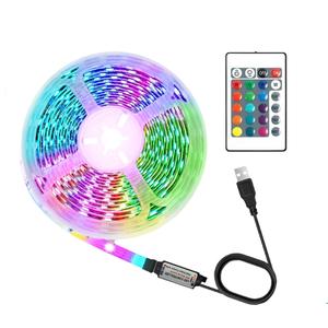 USB Powered LED Strip Light with Remote Control, RGB Color Changing LED Light Strip, Decorative Light for Home Party Festival