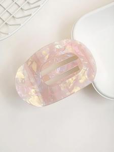 Leopard Pattern Acetate Hair Claw, Elegant Oval Shaped Hair Claw, Fashion Hair Accessories for Women & Girls, Flat Claw Clips