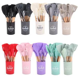 Silicone Cooking Utensils Set, 12pcs/set Non-stick Heat Resistant Kitchen Utensils Set, Kitchen Cooking Utensils Set for Home Dining Room Barbecue