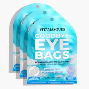 Vitamasques Goodbye Eye Bags XL Hydrogel Eye Pads | Made with Caffeine, Green Tea, Niacinamide, Hyaluronic Acid | Vegan Friendly, made in Korea for Smooth and Fresher Under-eyes