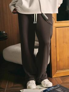 Men's Solid Color Straight Leg Pants, Loose Casual Comfy Trousers for Summer, Men's Bottoms for Daily Wear