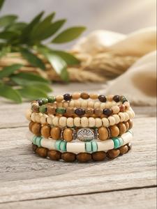 Boho Style Elastic Adjustable Beaded Bracelet, Fashionable Jewelry for Women & Men, Trendy All-match & Exquisite Jewelry