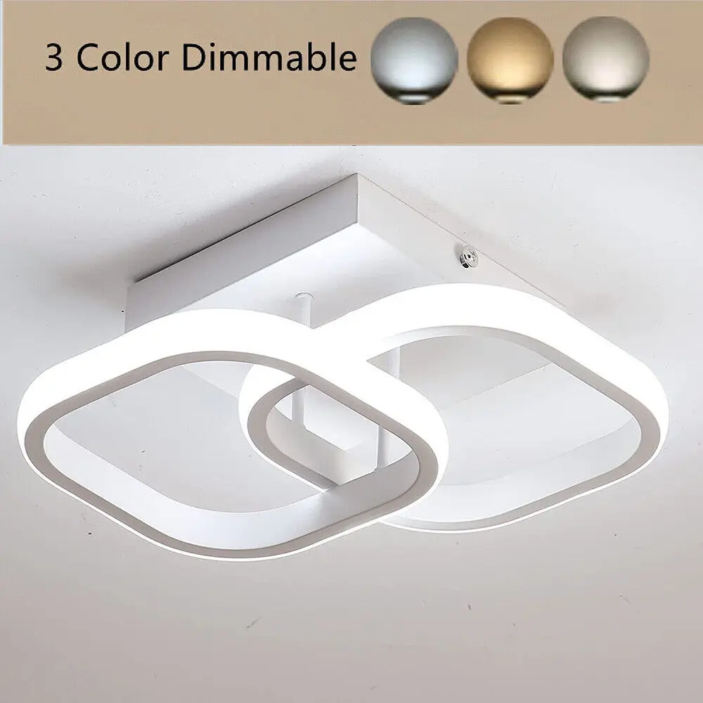 Modern LED Ceiling Light with Dimmable Cool White, Warm White & Natural White Settings, Aluminium Chandelier for Living Room & Bedroom