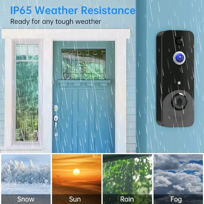 1080P Video Doorbell Camera Wireless, Live View, 2-Way Talk, Night Vision, Included Ring Chime, Cloud Storage, 2.4Ghz WiFi Only, Indoor Surveillance, Real-Time Alert 5