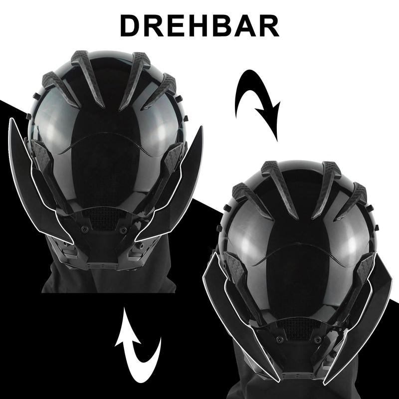 Marikito Cyberpunk Mask, Futuristic Helmet with Adjustable straps fit all adults, Rave Party and Music Festival Cosplay Perfect Accessories 4