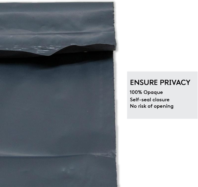 Mailing Bags, Grey Parcel Delivery Bags with Self-Seal Closure, Flexible Lightweight and Tear Proof Postal Mailing Bags, Multipack Mailing Envelope Bags (10x14, 25pk) 1