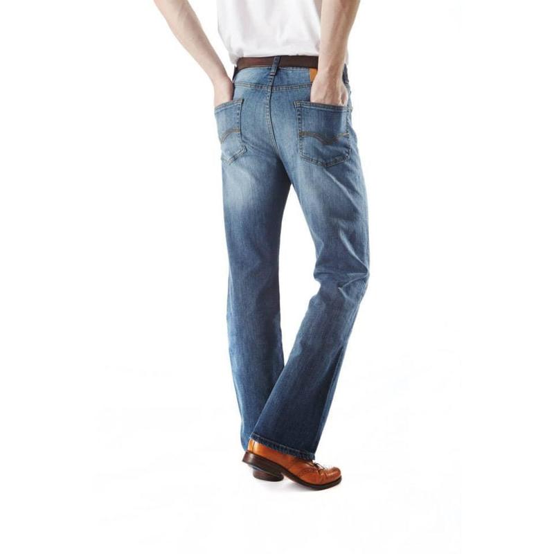 Men's Bootcut Jeans Acid Wash Stretch Indie Retro 70s LC20  | LCJ Denim 3