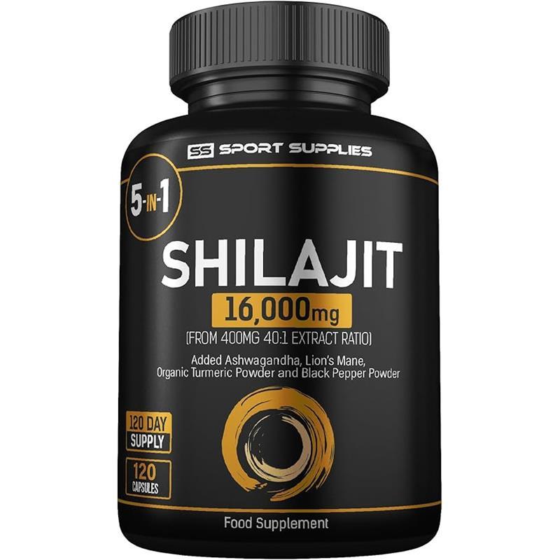 Shilajit Capsules 16,000mg - 120 Days Supply - 60% Fulvic Acid - Ashwagandha, Lions Mane, Turmeric & Black Pepper 0