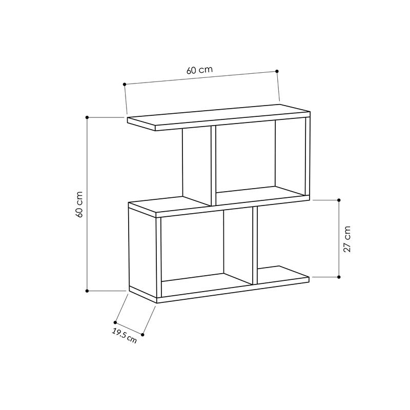 HOCUS PICUS 2 Tier Storage End Side Table - Versatile C Table - 60x60x19.50cm - Shelves Organizer Office Living Room End Desk Stand Display (Black Marble Effect) 1