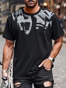 Men's Pop Art Print Round Neck Tee, Loose Casual Fashion Short Sleeve T-shirt for Summer, Men's Top for Daily Wear, Tropical