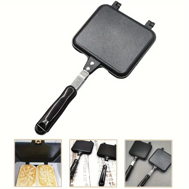 Double-Sided Non-Stick Versatile Sandwich Maker - Ideal for Outdoor Camping & Kitchen Use, Perfect for Grilled Cheese, Breakfast Sandwiches & Omelets 2