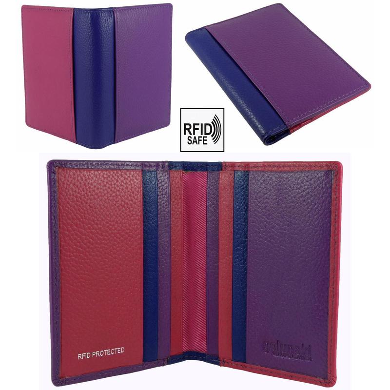 Slim Compact Card Holder Wallet RFID Real Leather 1