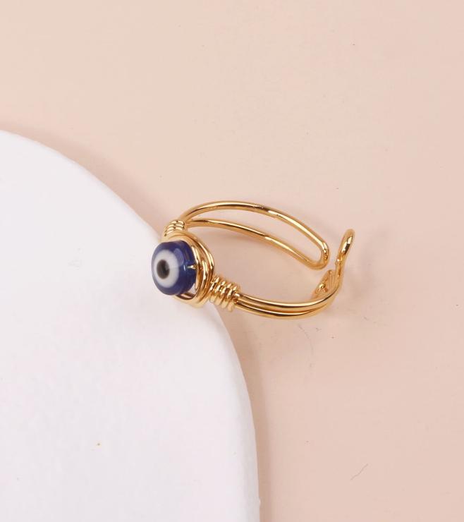 Evil Eye Decor Cuff Ring for Women - Fashion Accessory 2