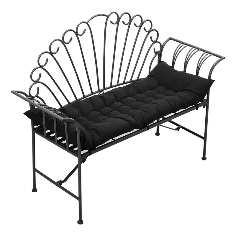 125cm Thick Soft Comfortable Chaise Lounge Chair Cushion, Black 2