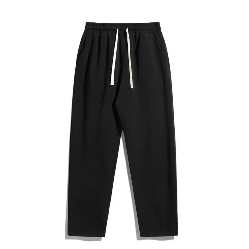 Men's Regular Fit Solid Drawstring Waist Sweatpants, Casual Pocket Design Pants for Fall & Winter, Men's Trousers for Daily Wear, Work Trousers Men, Close Up Pants 2