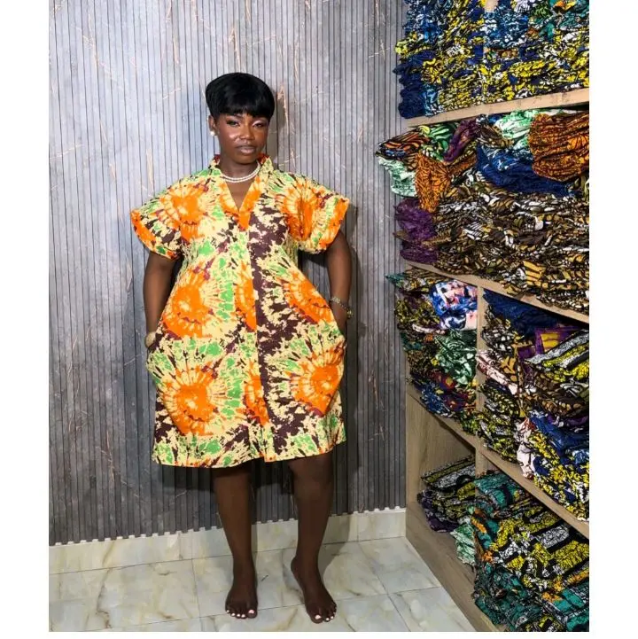 Short Casual and Stylish Ankara Dress Womenswear Comfort Shortsleeve