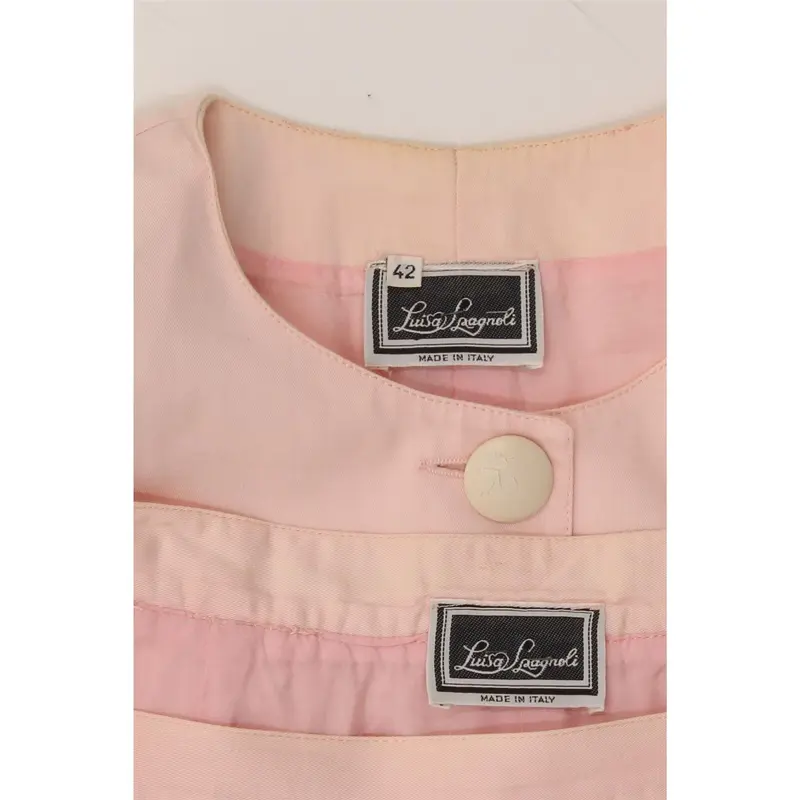 Pre-Owned Vintage LUISA SPAGNOLI Womens 4 Button 2 Piece Skirt Set IT 42 Medium W28  Pink 5