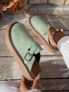 Women's Minimalist Solid Color Velcro Design Slip on Walking Shoes, Casual Comfortable Buckle Design Shoes for Daily Wear, All-match Commuter Shoes for Work & Daily, Casual Fashion Shoes