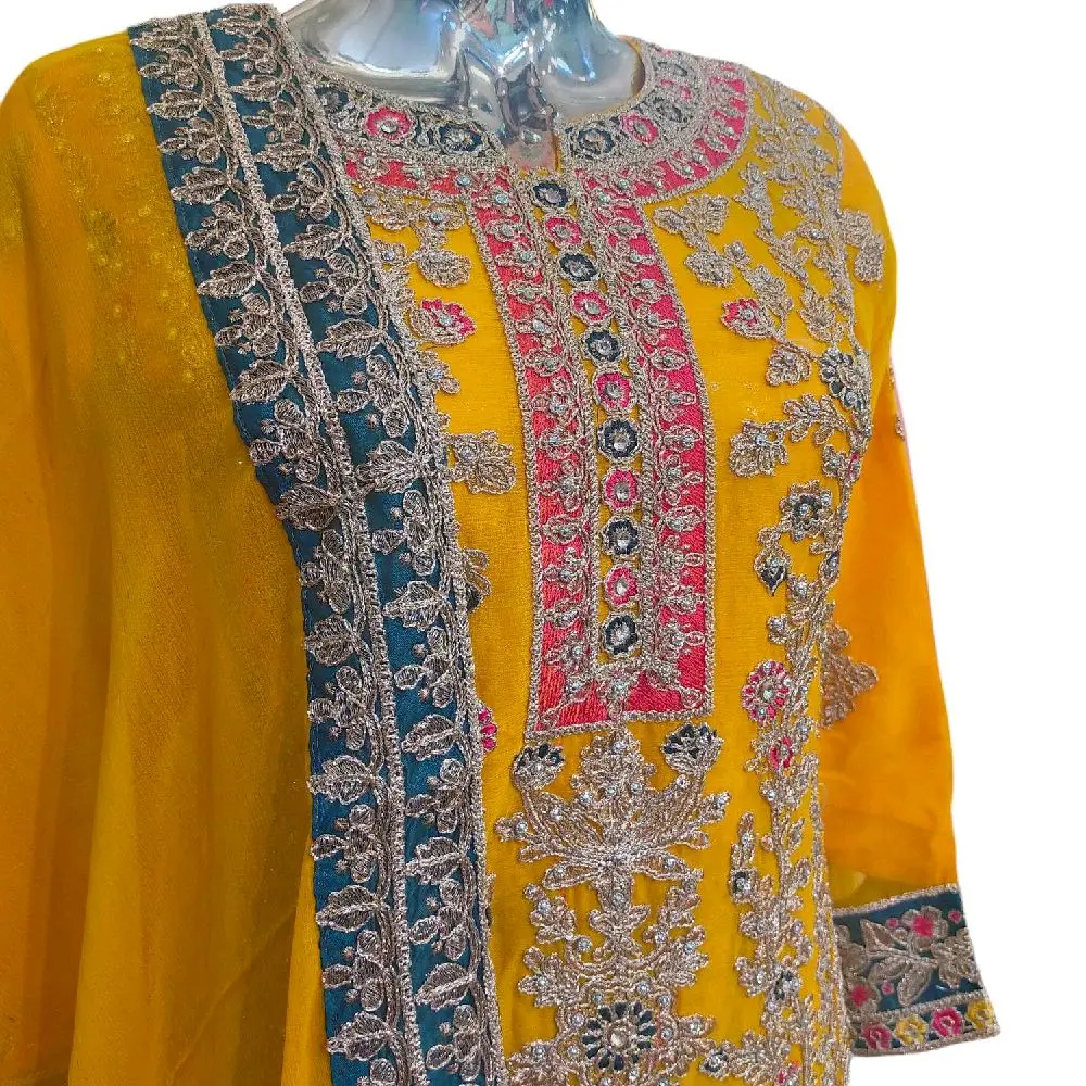 Contrast Women's Chiffon Plazo Suit Set - Perfect for Partywear - Dress, Traditional, Elegant - Comfortable