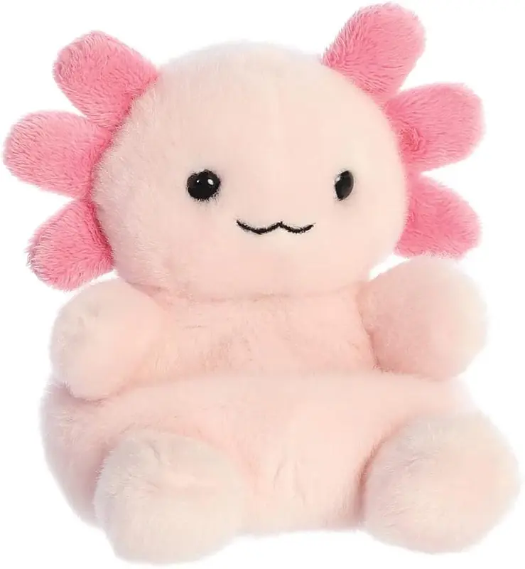 Compact & Cuddly: At 5 inches, this charming axolotl fits perfectly in your palm, making it easy to carry anywhere.  Super Soft & Huggable: Made with high-quality plush material, the Palm Pals Axolotl is irresistibly soft to the touch. 1