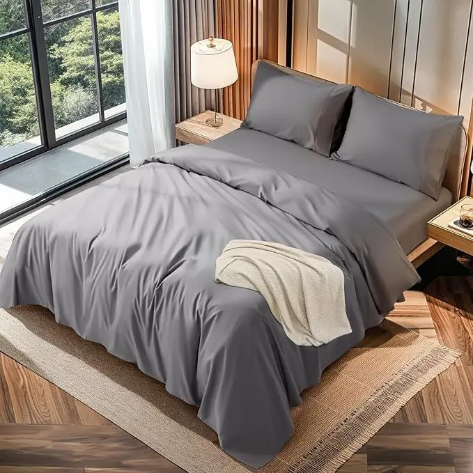 Premium Quality Soft Plain Dyed Duvet Cover Luxury Durable Comfy Smooth Quilt Bedding Set Double King Super King Bed Size 1