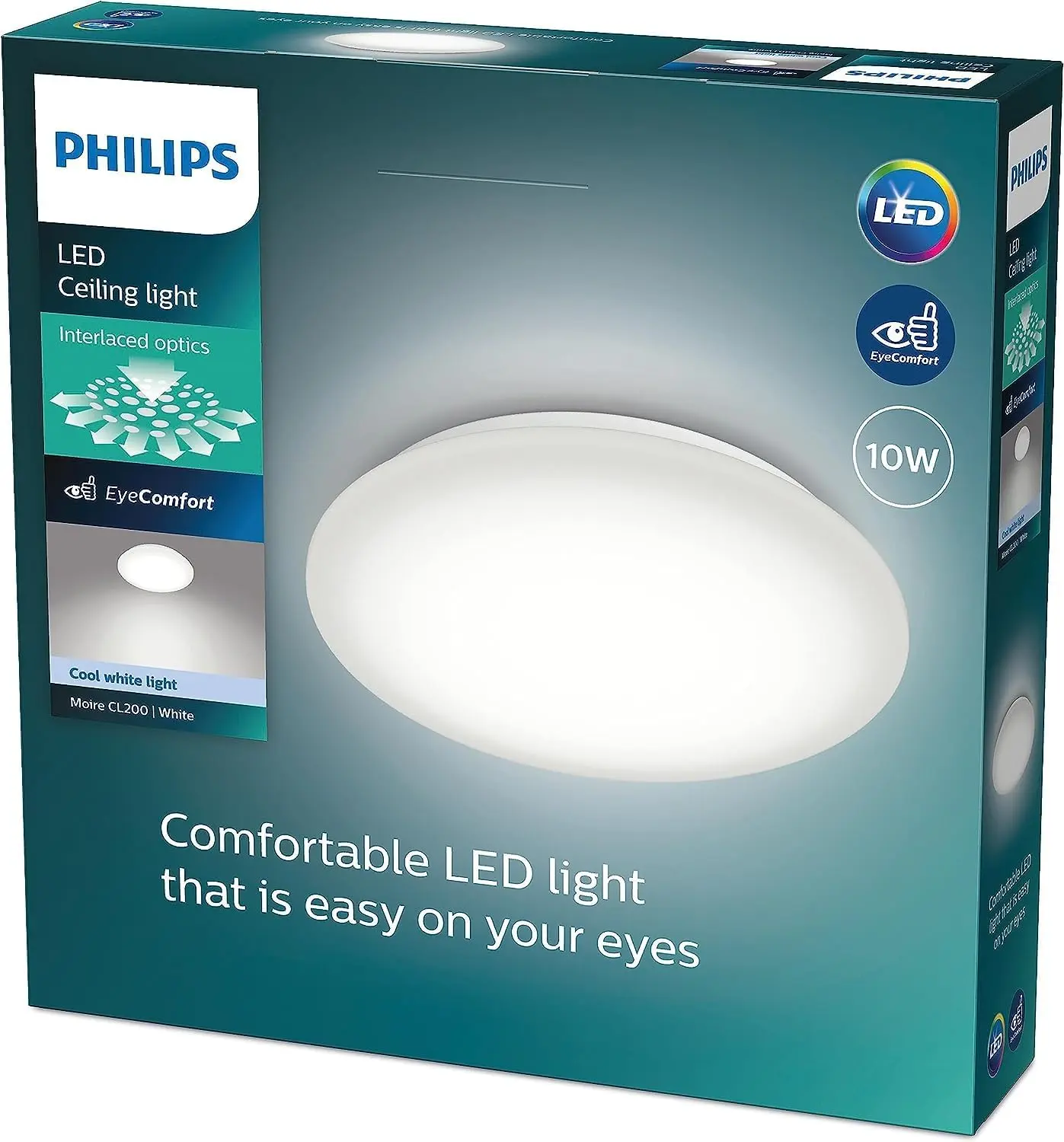 Philips Moire LED CL200 Ceiling Light Round 10W Cool White Light White [Energy Class F]