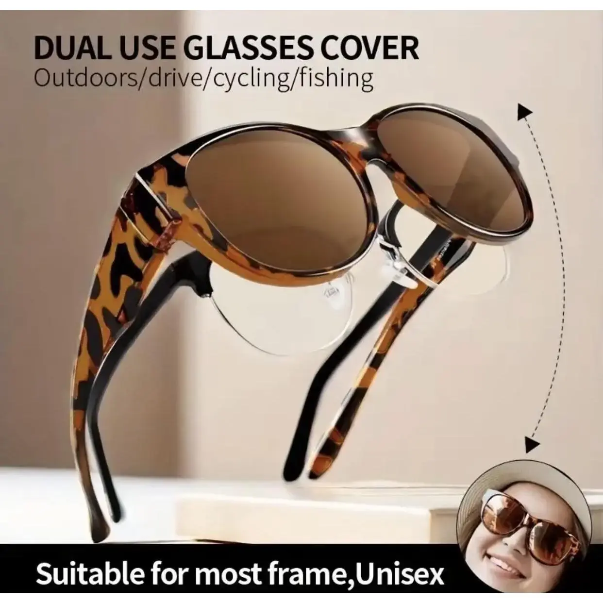 Unisex Fit Over Sunglasses with Anti-GlareUltra Lightweight, ldeal for Multiple Framesfor Fast Switching, ldeal for Everyday DrivingCycling and Outdoor Sports and Holiday Use.