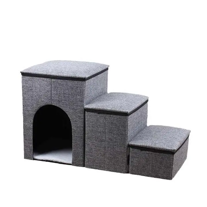 3-Step Foldable Pet Stairs for Dogs & Cats – Non-Slip Portable Ramp Ladder for Bed, Couch, Sofa, Car & Window Sill – Indoor Pet Steps