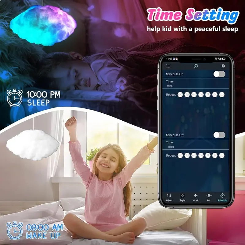 Thunder Smart LED 3D Huge Ceiling Cloud Light for Atmosphere and Sound Sync in Bedroom 3