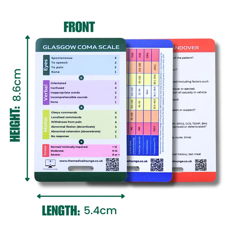 Patient Assessment Card Bundle | NEWS2, GCS (Adult and Paediatric) and ATMIST Handover | Lanyard Cards for Paramedics, Nurses & Students 2