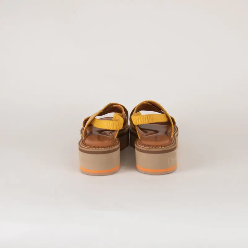 Robert Clergerie Yellow Croc Effect Platform Sandals 3