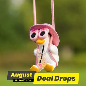 Cool Swinging Duck Design Car Hanging Decoration Ornament, Car Rearview Mirror Hanging Pendant, Fashion Car Interior Accessories