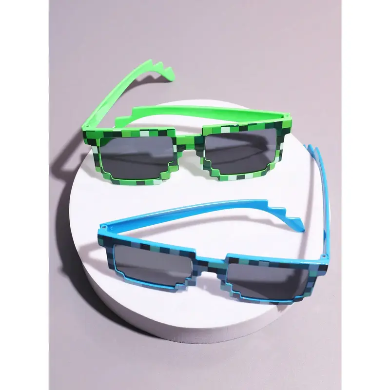 1pc/2/4/8/16pcs Mosaic Glasses For Teen Boys And Girls - Stylish And Personalized Pixel Eyewear 1