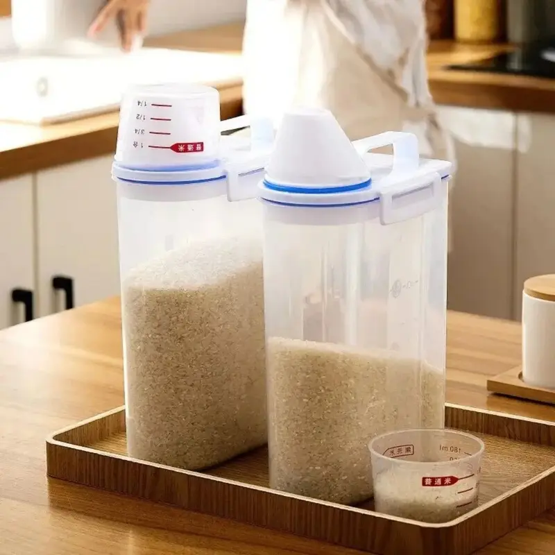 Rice & Grains Food Storage Canister 2L – Airtight Container with Measuring Cup | Moisture-Proof, Insect-Proof & Dust-Proof Kitchen Solution 4