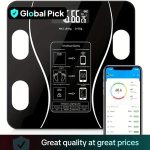 Smart Digital Weight Scale, Wireless Body Composition Analyzer, Led Display Body Composition Scale with Smartphone App (battery Required, Battery Not Included), Medical Weight Scale, Portable Home Scale, Digital Weighing Machine, Body Fat Monitor