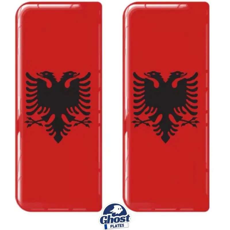 Albania Flag 3D Gel Number Plate Decal for UL Plate
