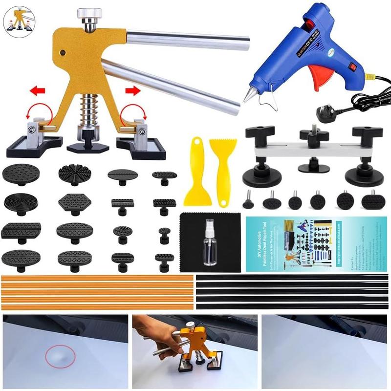 Manelord Car Dent Puller Kit, Auto Removal Tool with Golden Lifter Paintless Dent Repair Set for Auto Body Dent Remover 0