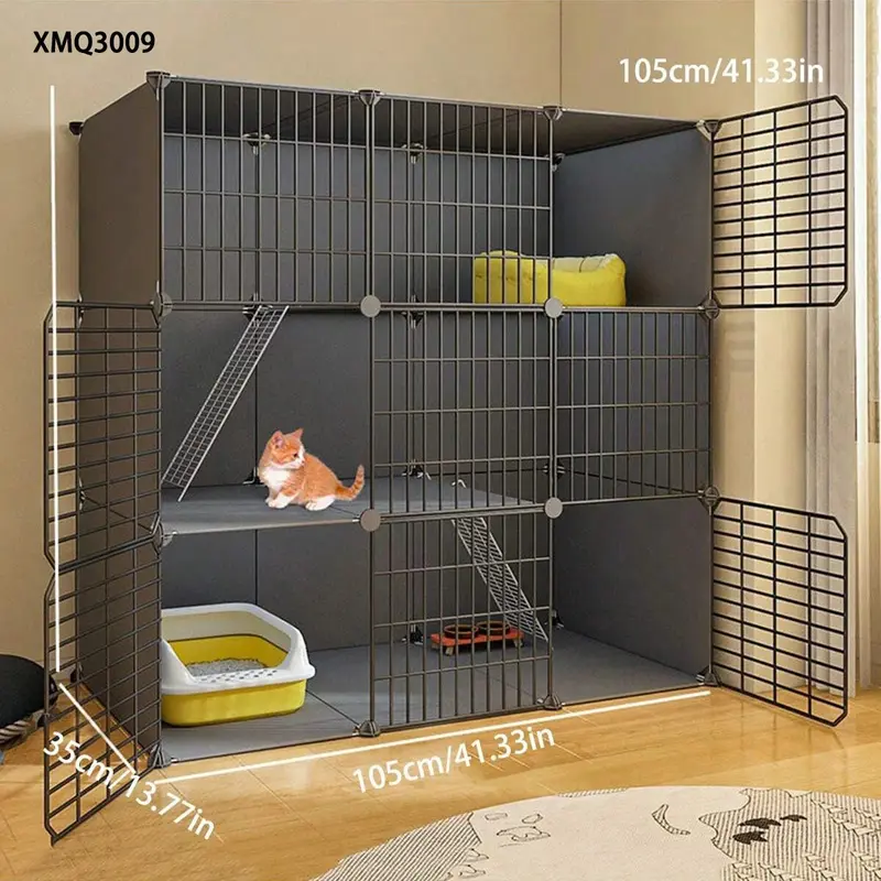 Cat Cage, Household Indoor Cat Nest, One Bedroom and One Bathroom with Cat Toilet, Special Cat House, Empty Cage, Cat Villa 0