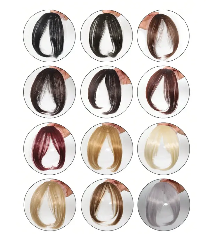 Synthetic Bangs, Natural Looking Thin, Invisible Clip-in Wigs, Short for Women 6
