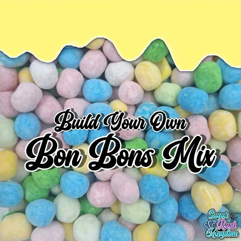 Sugar Rush Kingdoms Bon Bon Mix - 11 Flavours - 100g per Selection - Candy Sweet Bonbon Lemon Watermelon Apple Cherry