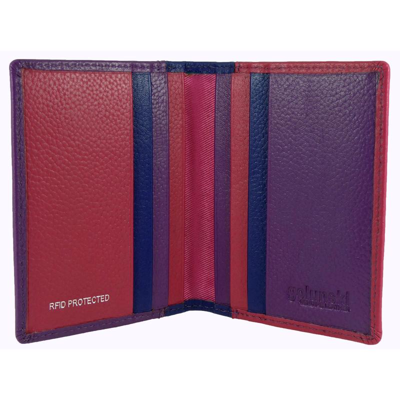 Slim Compact Card Holder Wallet RFID Real Leather 7