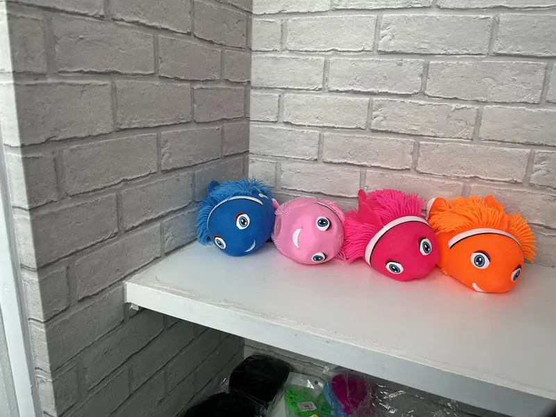 Stress Relief Clown Fish Hairy Soft Toy Squishy Big Fish Toy For Kids and Adults 6