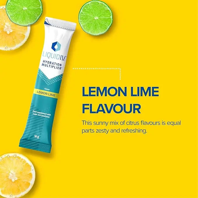 Hydration Sachets Lemon Lime | Electrolyte Powder Mix with 7 Vitamins & Minerals | 16 Sticks | Vegan 2