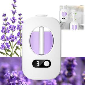 Essential Oil Diffusers,Automatic Aromatherapy Diffuser,Wall Mounted Essential Oil Diffuser,Scented Oil Diffusers,Rechargeable 4 Speeds Adjustable Air Freshener,Diffuser With Digital Display(Lavender)
