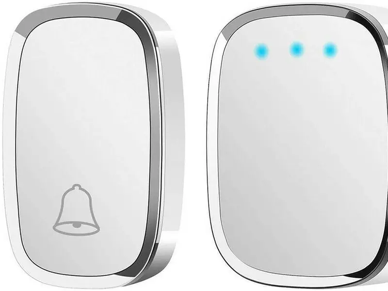 Wireless Music Doorbell Kit ring 1 or 2 Receivers 300m Range 36 Chimes 4 Volume Levels IP44 Waterproof Loud Ringer for Home Office Easy Plug in UK Use gift 2