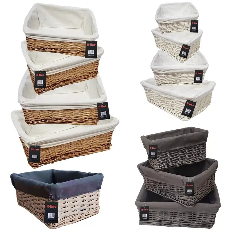 Large Wicker Willow Storage Baskets with Lining - Christmas Gift for Home Organization - Organiser 1
