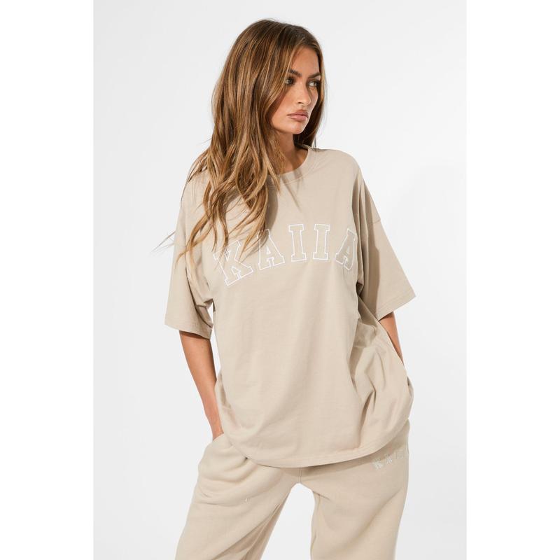 Kaiia Oversized T-shirt Stone 2