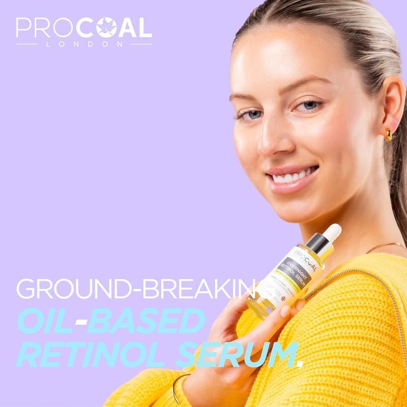 Procoal Overnight Retinol Serum High Strength 30ml - Vegan & Cruelty-Free Face Concentrate with Bisabolol & Paracress Extract - Skincare 3