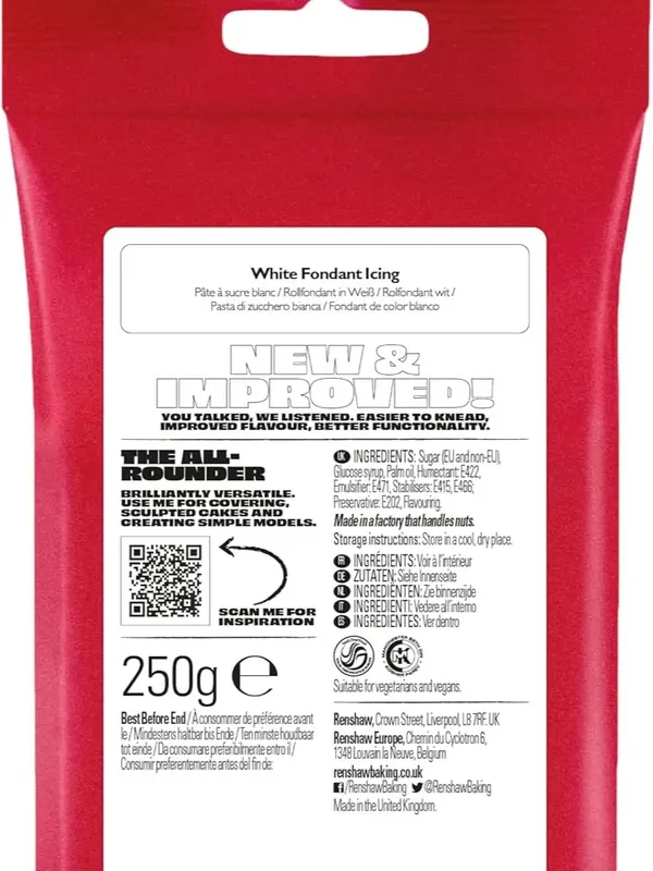 Renshaw Just Roll With It Fondant Icing - White, 250 g (Pack of 1) 2