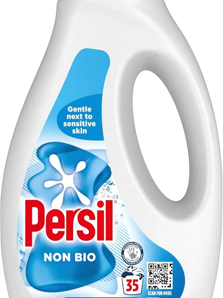 Persil Non Bio Laundry Washing Liquid Detergent outstanding stain removal in quick & cold washes tough on stains, gentle next to sensitive skin 35 washes (945 ml)